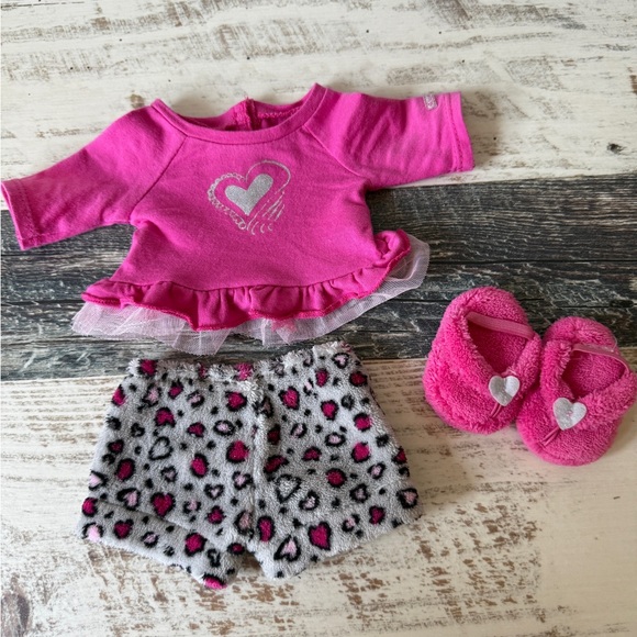 American Girl Doll Truly Me LOVELY LEOPARD PJs for 18” Doll + Child’s Match Sz S - Picture 2 of 16